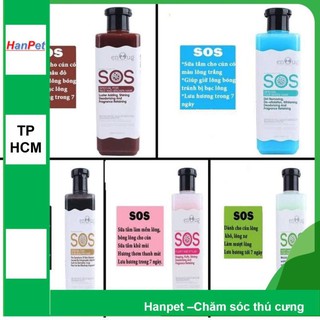 Hanpet.GV- Sữa Tắm SOS- chai 530ml cho chó mèo (- 366a) dầu tắm chó mượt lông chuyên dụng cho các - a chuyên nghiệp