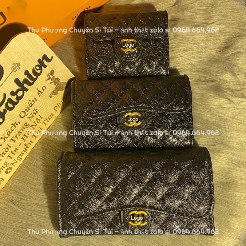 Túi, ví trần trám đeo chéo chất da hạt cao cấp lót đỏ, đủ 3 size 13-16-21
