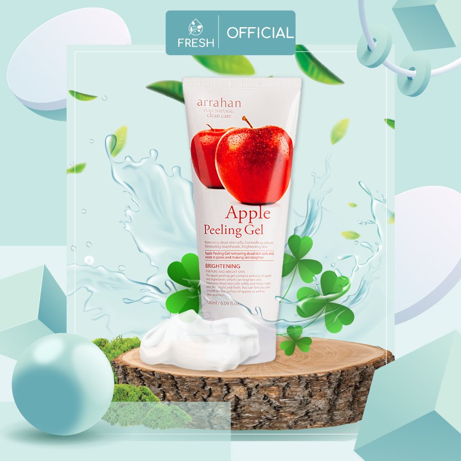 Tẩy Da Chết Body Organic Táo Đỏ Arrahan Apple White Peeling Gel 180 ml - FRESH OFFICIAL