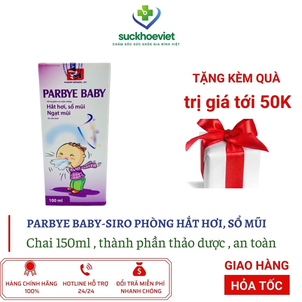 PARBYE BABY Siro giúp thông thoáng mũi cho bé lọ 100ml