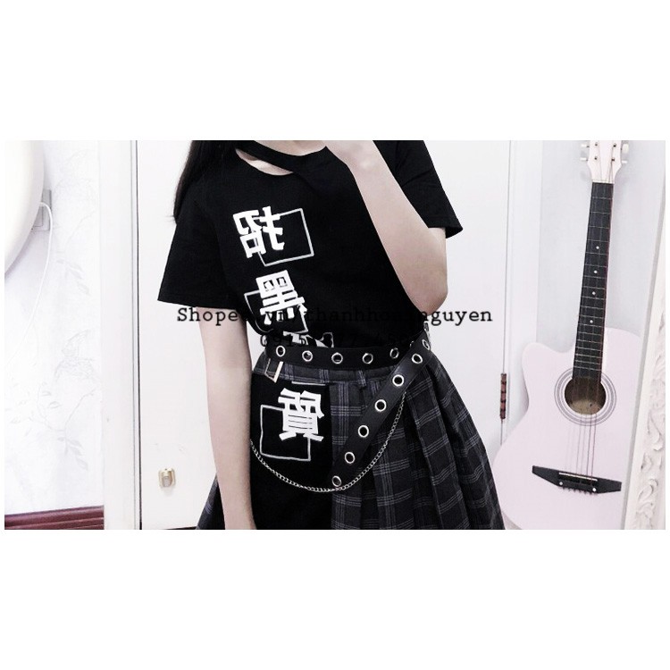 Thắt lưng kèm chain hot trend ( Belt Chain Ulzzang hàng lỗ to )
