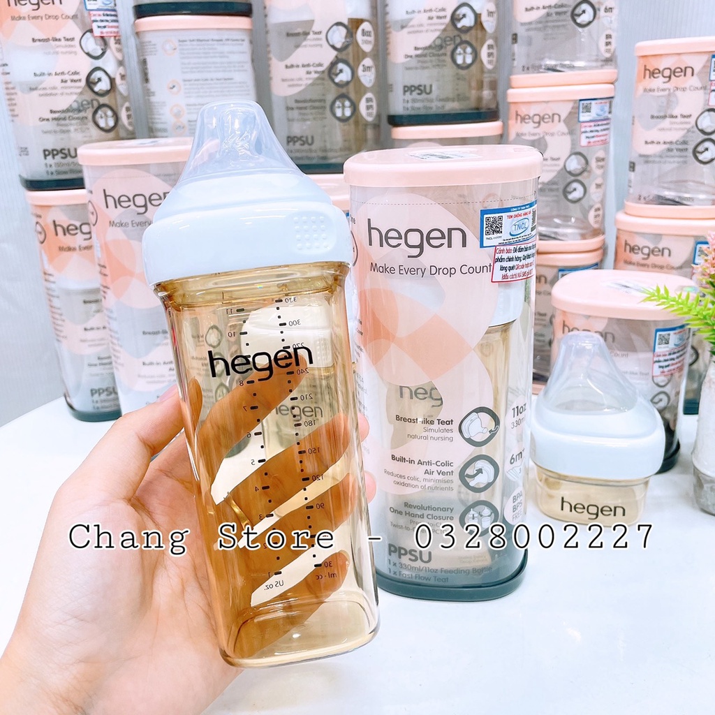 Bình sữa Hegen PPSU cao cấp 60ml 150ml 240ml 330ml,cam kết chính hãng