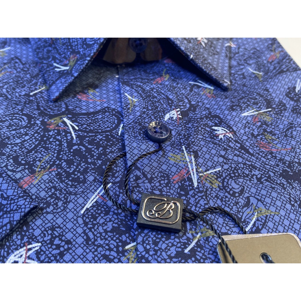 Áo Sơ mi nam ngắn tay Belluni chất Bamboo hoạ tiết sang trọng-ABN.BPS.BE.197.B1