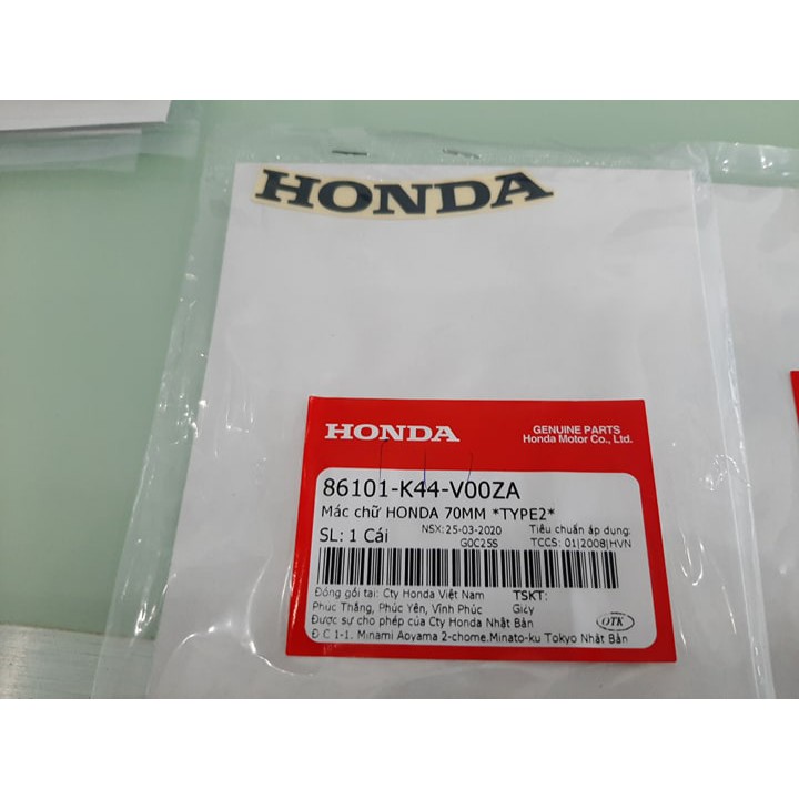 Tem Honda Cong 70mm Chính Hãng Honda việt nam