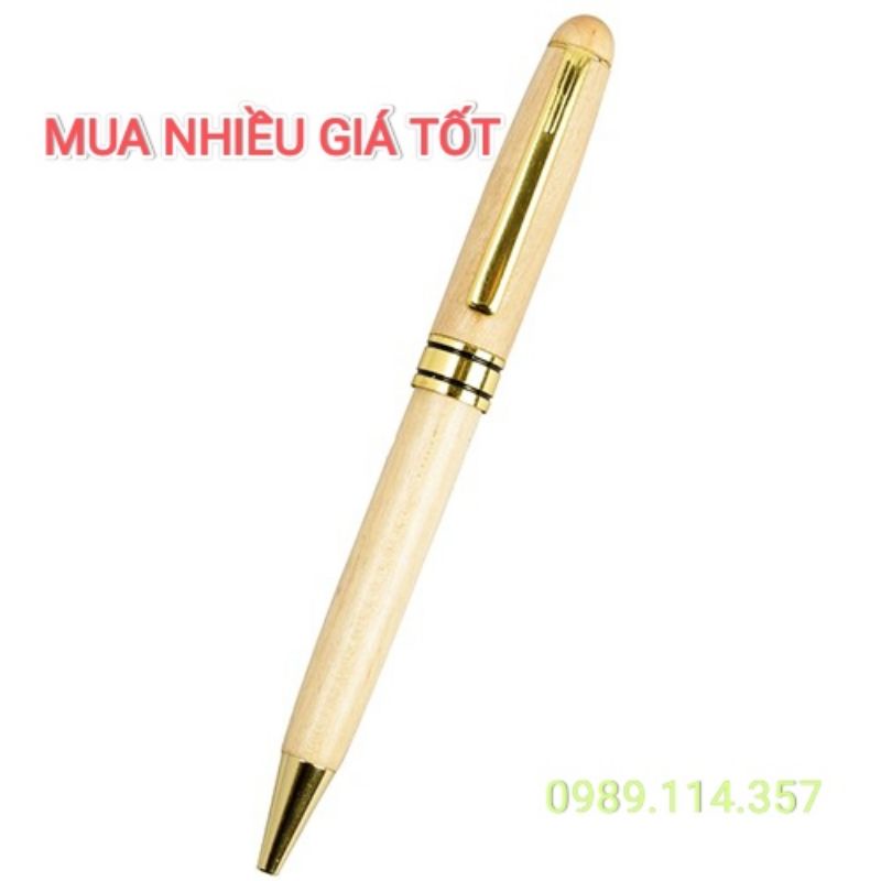 Bút gỗ xoay mực bi dùng khắc tên theo yêu cầu bằng máy laser| LASER BÌNH THUẬN