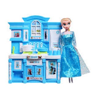 Đồ chơi nhà bếp elsa dùng pin phát nhạc có đèn, đồ chơi nấu ăn, Do choi nha bep, nau an elsa co nhac (kèm pin)