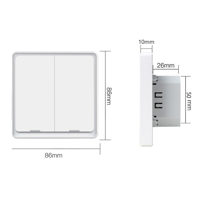 Công Tắc Đèn Zigbee Tuya Nút Bấm Cơ Hình Vuông ZLV01  Zigbee2MQTT Hass