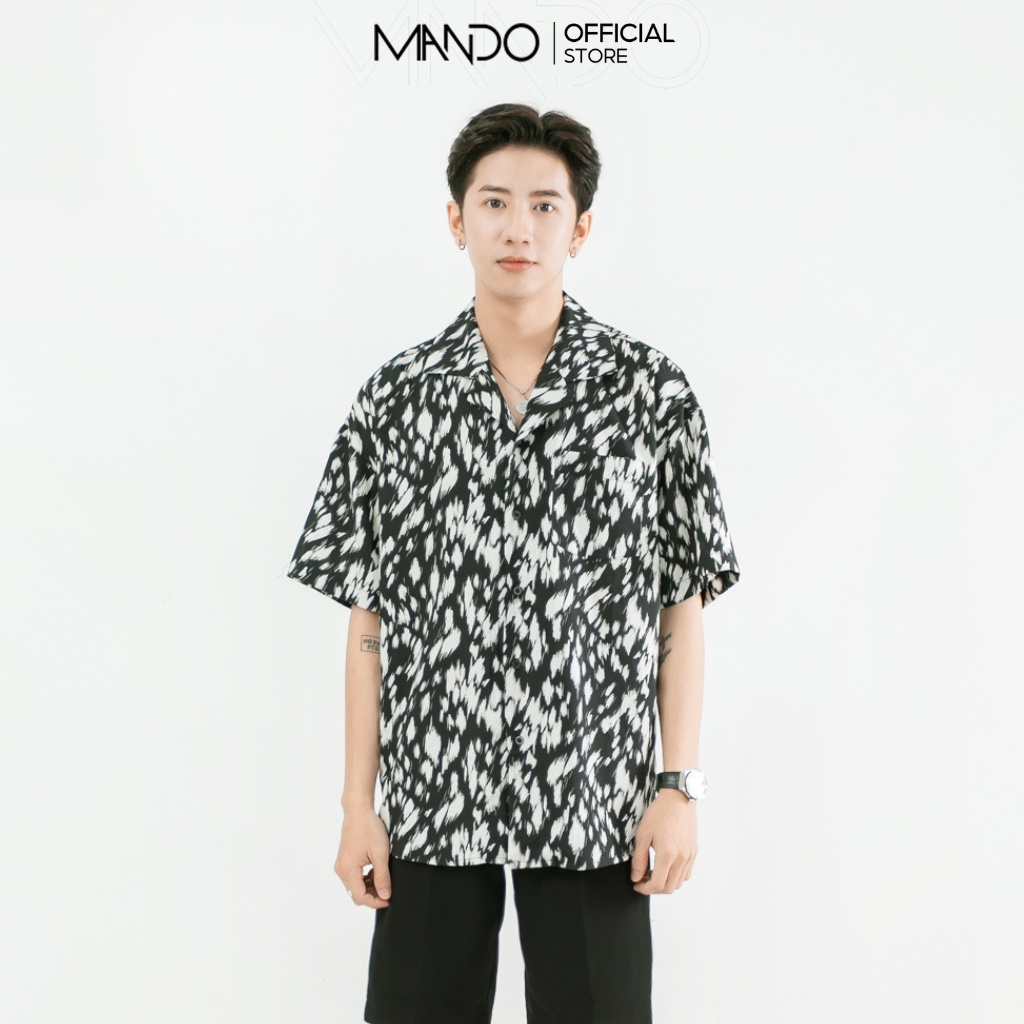 Áo Sơ Mi Nam Cuban Shirt Ngắn Tay MANDO Họa Tiết Vải Lụa Form Rộng Unisex Thời Trang Hàn Quốc SMD122- SHT001- SHT016
