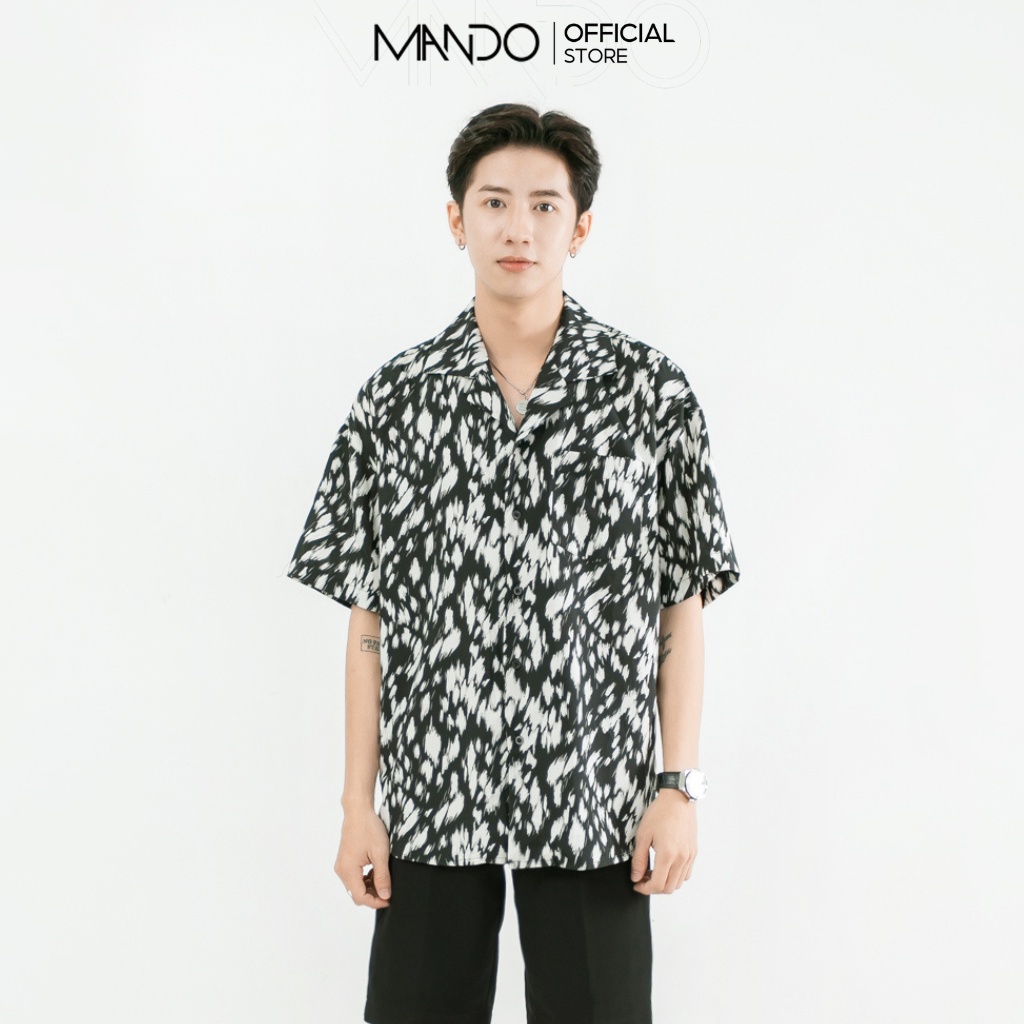 Áo Sơ Mi Nam Cuban Shirt Ngắn Tay MANDO Họa Tiết Vải Lụa Form Rộng Unisex Thời Trang Hàn Quốc SMD122 - SHT001- SHT016