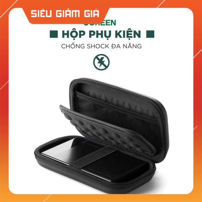 HOT- Hộp đựng phụ kiện công nghệ UGREEN 50274 tai nghe thẻ nhớ cáp USB ổ cứng (18x10.3x5.5cm)