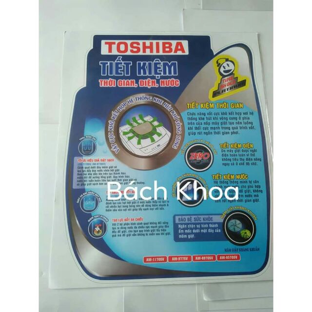 Tem dán máy giặt Toshiba