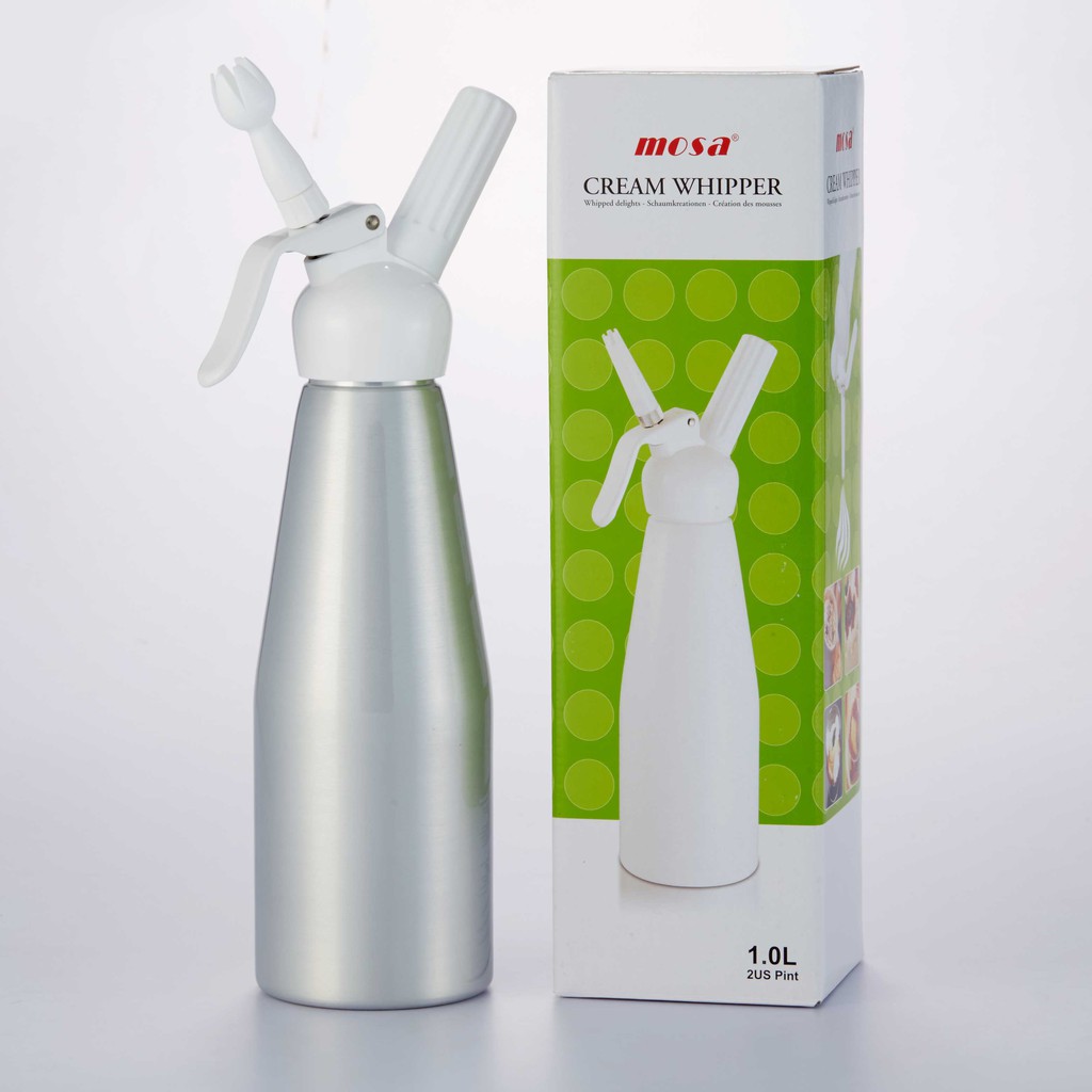 Bình xịt kem tươi Aluminium Plastic Head 1L Mosa