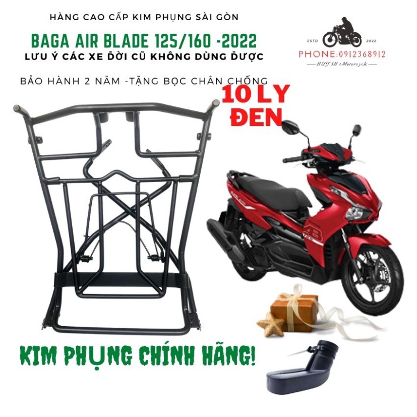 Baga Air Blade 2022 , Air Blade 160 Inox Chính Hãng Kim Phụng