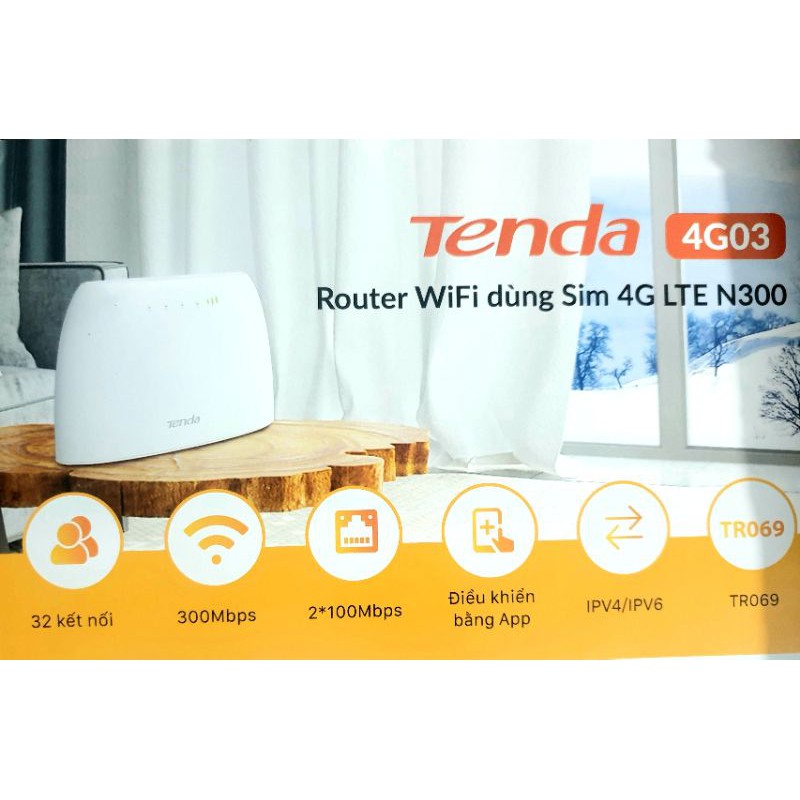 BỘ PHÁT WIFI SIÊU KHỎE 4G / 3G LTE - TENDA 4G03  - MIXIE - 3 CỔNG LAN, 4 ANTEN, Xe Khách, Lắp Camera | BigBuy360 - bigbuy360.vn