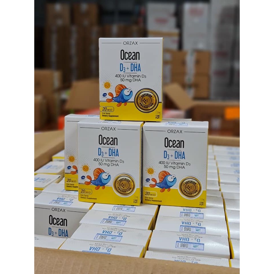 Thực phẩm bảo vệ sức khỏe OCEAN D3+DHA bổ sung Vitamin D3 giúp tăng cường hấp thu canxi, bổ sung DHA tốt cho não