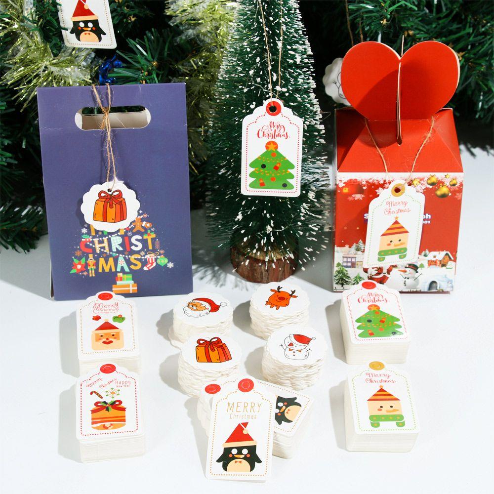 LAKAMIER Set 50 Thẻ Giấy Treo Trang Trí Giáng Sinh Kèm Dây Treo Mới