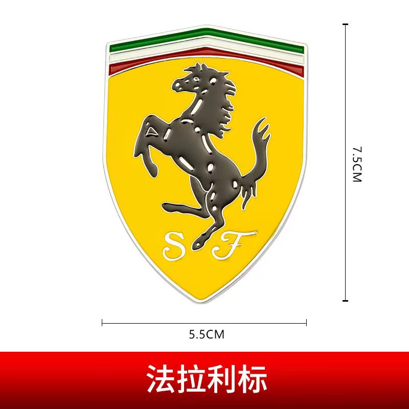Miếng dán kim loại trang trí mẫu họa tiết logo xe hơi Lamborghini Ferrari Porsche Sports Gtr Performance
