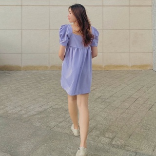 Váy tím tay phồng Fabric Holic