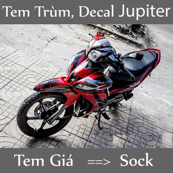 Tem trùm jupiter đỏ đen - Độ dán team trùm decal xe máy jupiter đỏ đen - Team trùm decal xe máy jupiter rẻ đẹp và chất