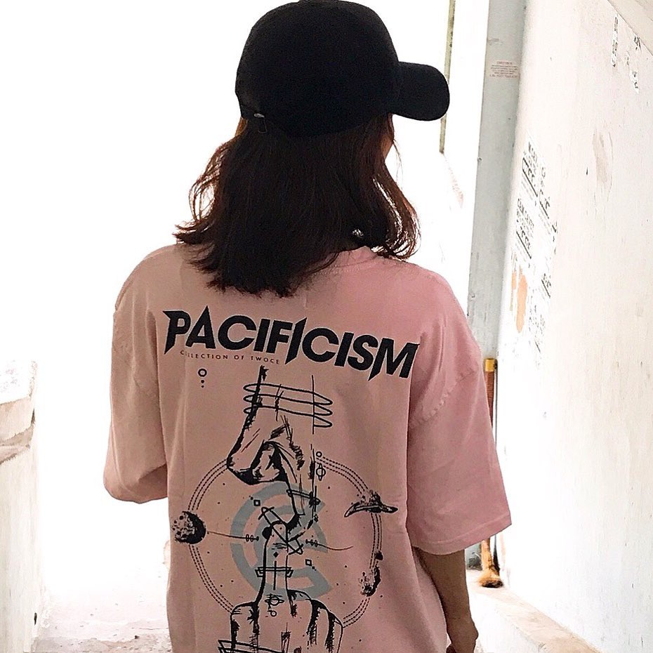 TEE PACIFICISM VERSION PINK // MADE BY TWOCE