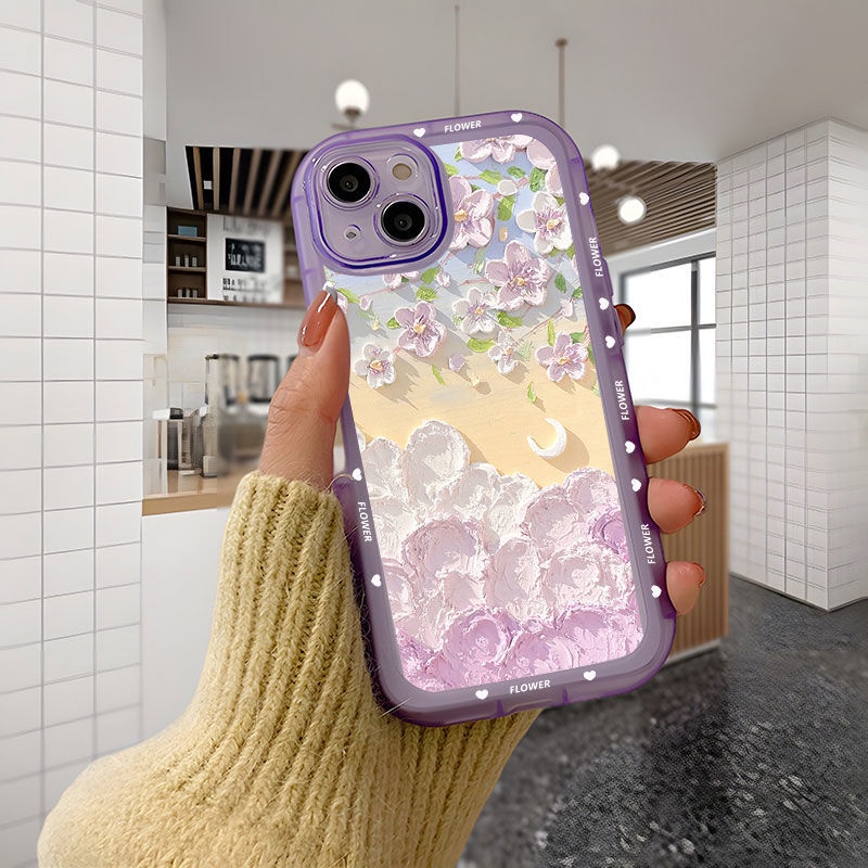 Ốp Điện Thoại Dẻo Dày Dặn Họa Tiết Hoa Xinh Xắn Cho iphone 12 13 11 Pro Max X Xs Max Xr