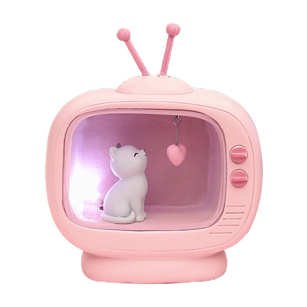 Đèn Hình Mèo Màu Hồng Dùng Trang Trí Sân Vườn