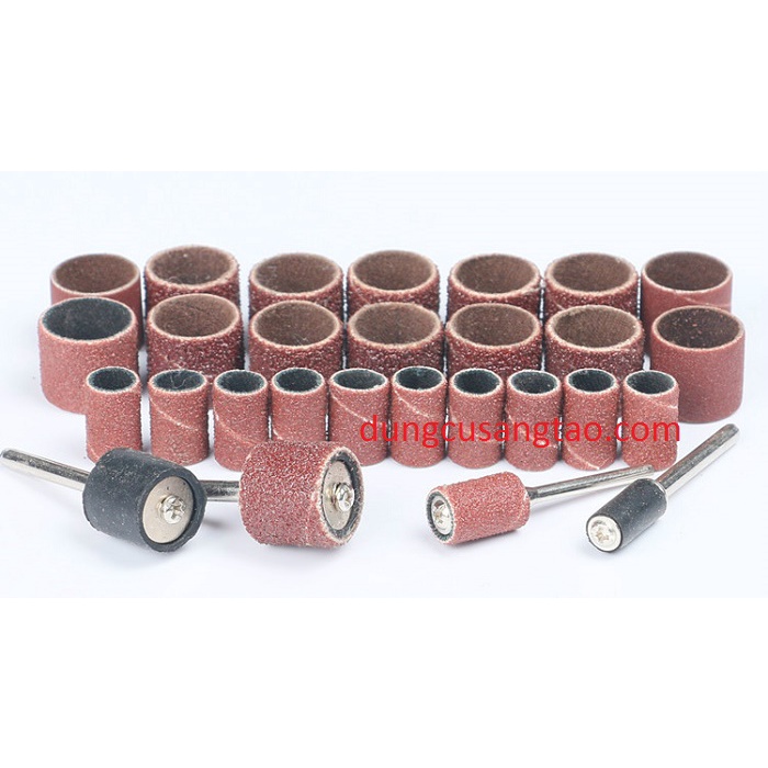 Nhám vòng 6mm-12mm-25mm / Vòng nhám tròn gắn đầu cao su để chà nhám
