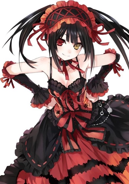 Poster kurumi date a live khổ a4 1-5 tấm có đề can bóc dán