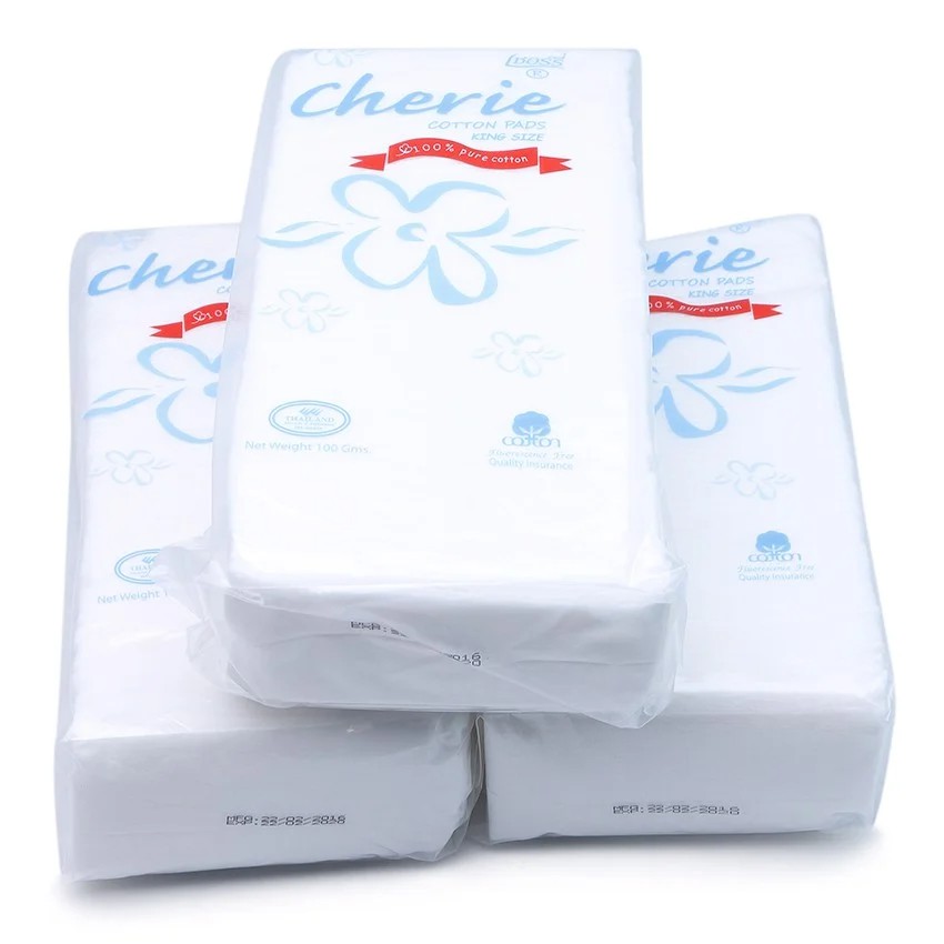 [ẢNH TỰ CHỤP] Bông tẩy trang, bông tròn, bông tăm CHERIE thương hiệu Thái Lan 100% pure cotton 40-50-100g