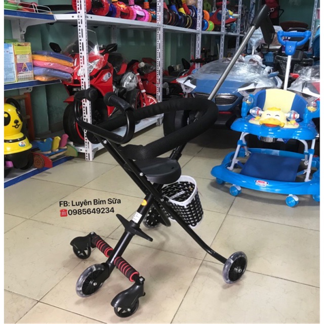 Xe đẩy siêu thị 5 bánh có giỏ sịn sò
