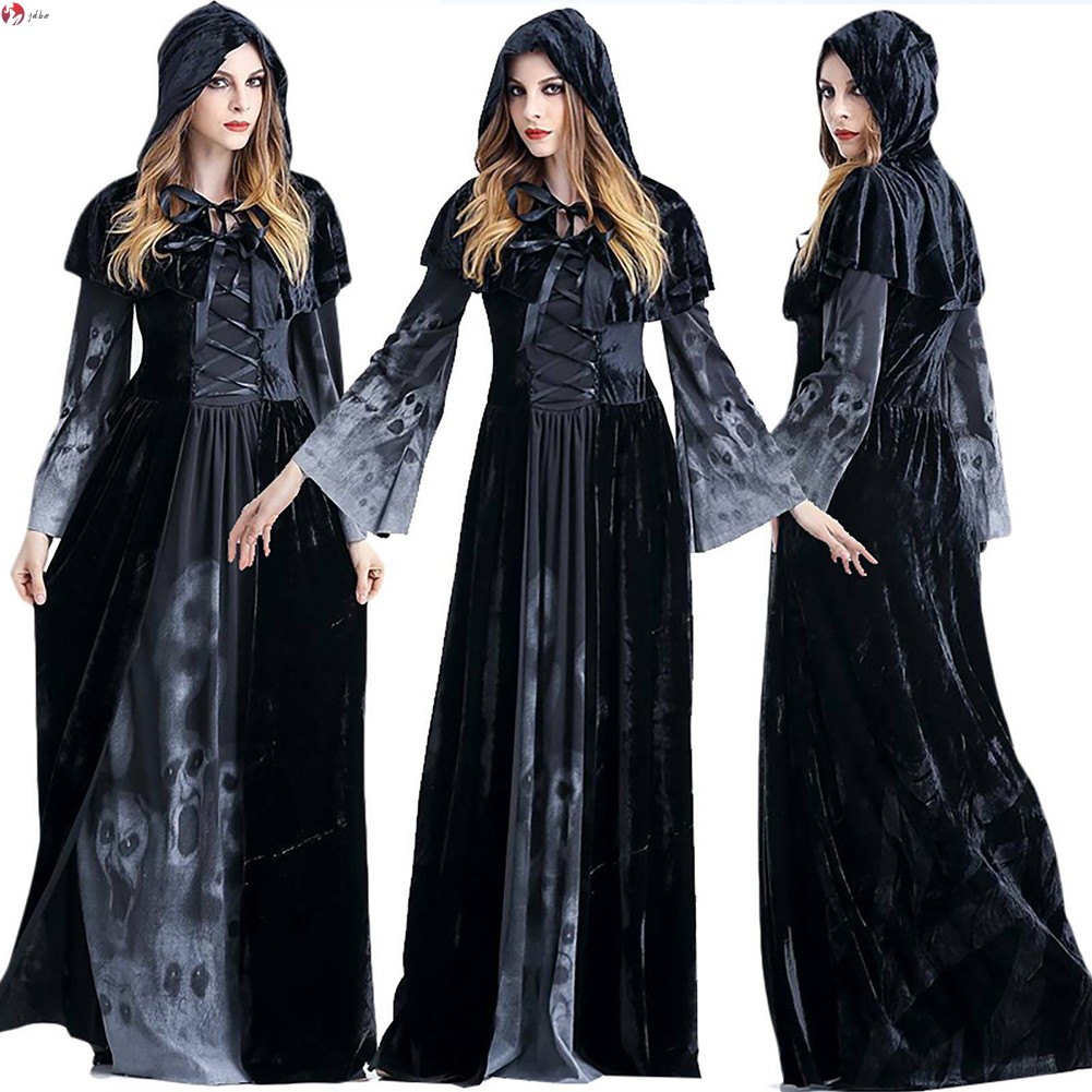 JDBE Adult Women Cospaly Wicked Witch Fancy Dress Halloween Party Costume Outfit Prop