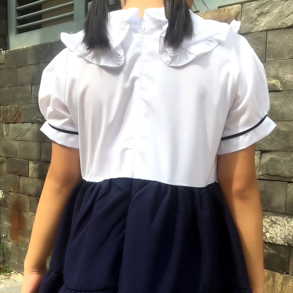 Đầm đi học bé gái cổ tam giác xếp li Jadiny GDP038