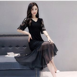 ĐẦM SUÔNG ÔM REN PHỐI VOAN