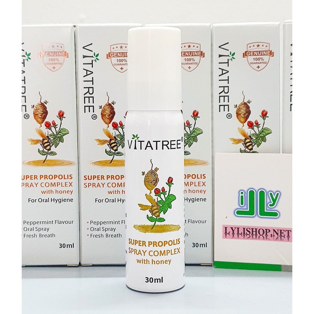 Date 2025 - Chai Xịt Keo Ong Vitatree - Giảm Đau Họng - 30ml - -Mẫu mới 2021