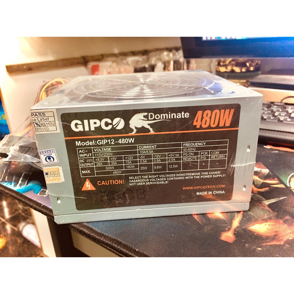 Nguồn GIPCO 480W Fan 12 cm