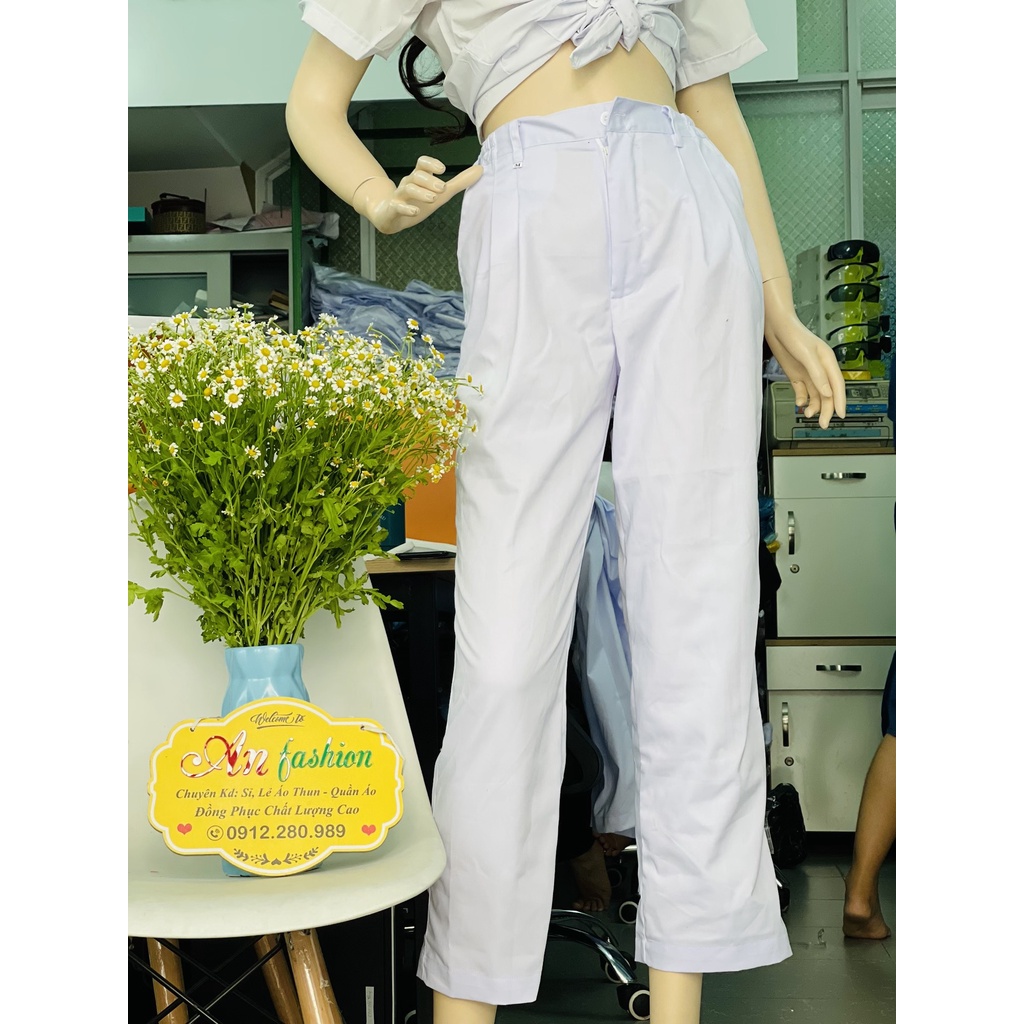 Quần Blouse Nam Nữ Kéo Khóa Có Túi - Quần Y Tế Cao Cấp