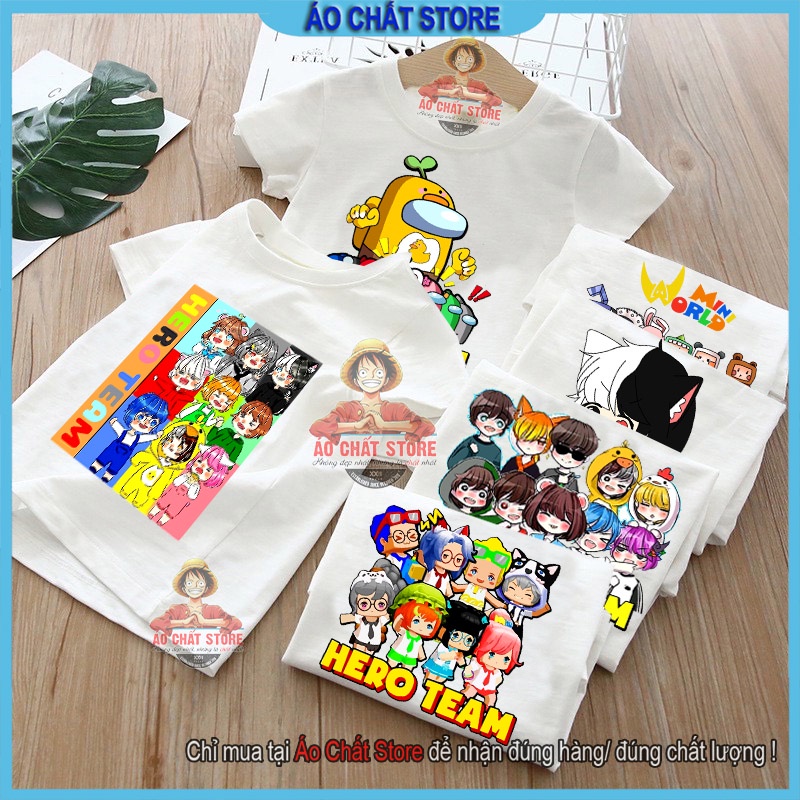 Áo Hero Team Toàn Thành Viên Siêu Đẹp | Áo Thun Mini World Hero Team Bé Trai | Bé Gái Mẫu Mới MC28