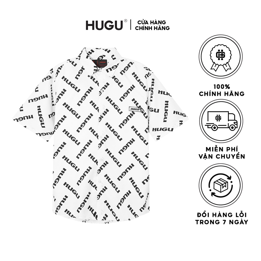 Áo sơ mi tay ngắn - WHITE HUGU - unisex