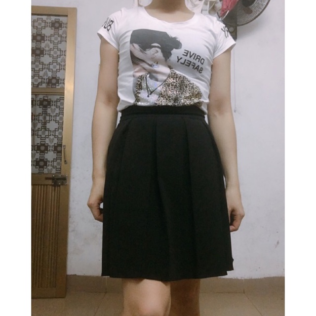 Chân váy xếp ly dáng vừa gần đến gối 3 size S M L