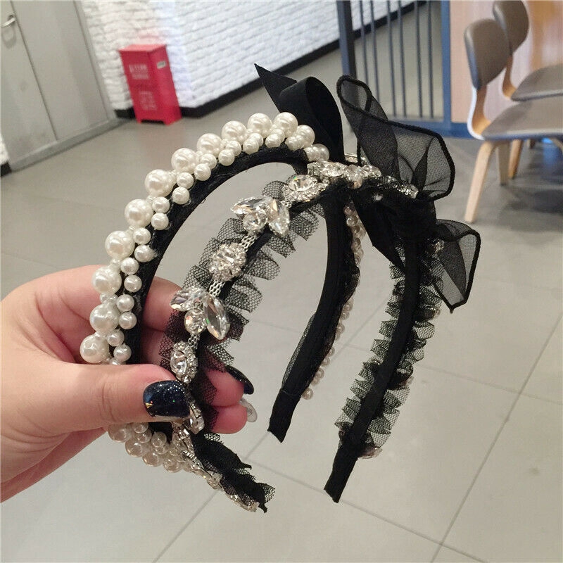 Băng Đô Ren Đính Ngọc Trai Xinh Xắn Cho Nữ