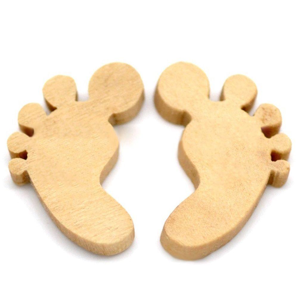 Nút Gỗ Hình Bàn Chân Em Bé Làm Đồ Thủ Công DIY