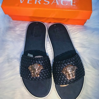 (SIÊU QUYẾN RŨ) Dép VERSACE Quai Bính Logo Nổi