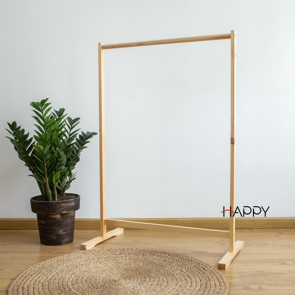 [ KHUYÊN DÙNG] SÀO TREO QUẦN ÁO GỖ THÔNG ĐA NĂNG HÀN QUỐC - SINGLE HANGER (Size 86)-NATURAL | BigBuy360 - bigbuy360.vn