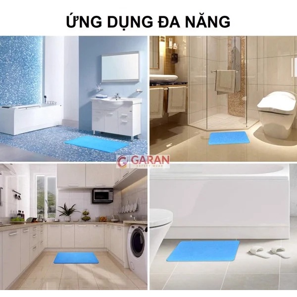 Thảm Lau Chân Bằng Đá Siêu Thấm Nước, Khô Nhanh Dùng Trong Nhà Tắm Chống Trơn Trượt Tốt