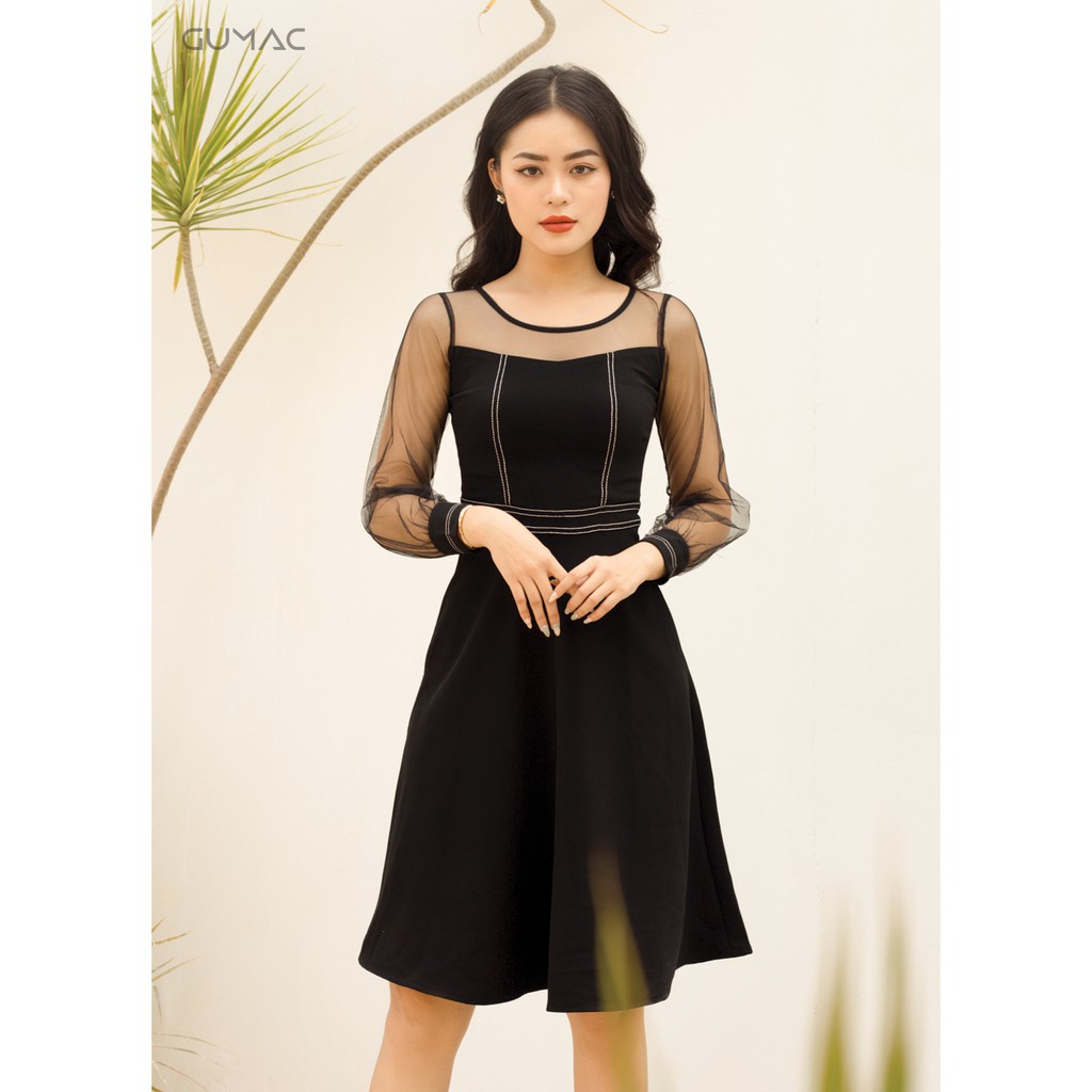 Đầm phối lưới chạy chỉ GUMAC MS08980_DEN