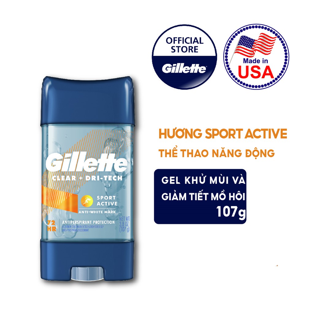 Gel khử mùi nam Gillette hương Sport Active 107g