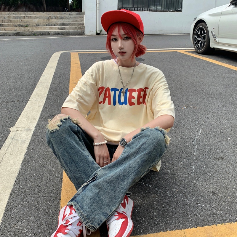 Áo thun unisex tay lỡ Yinxx, áo phông nam nữ màu tan cổ tròn oversize ATL23