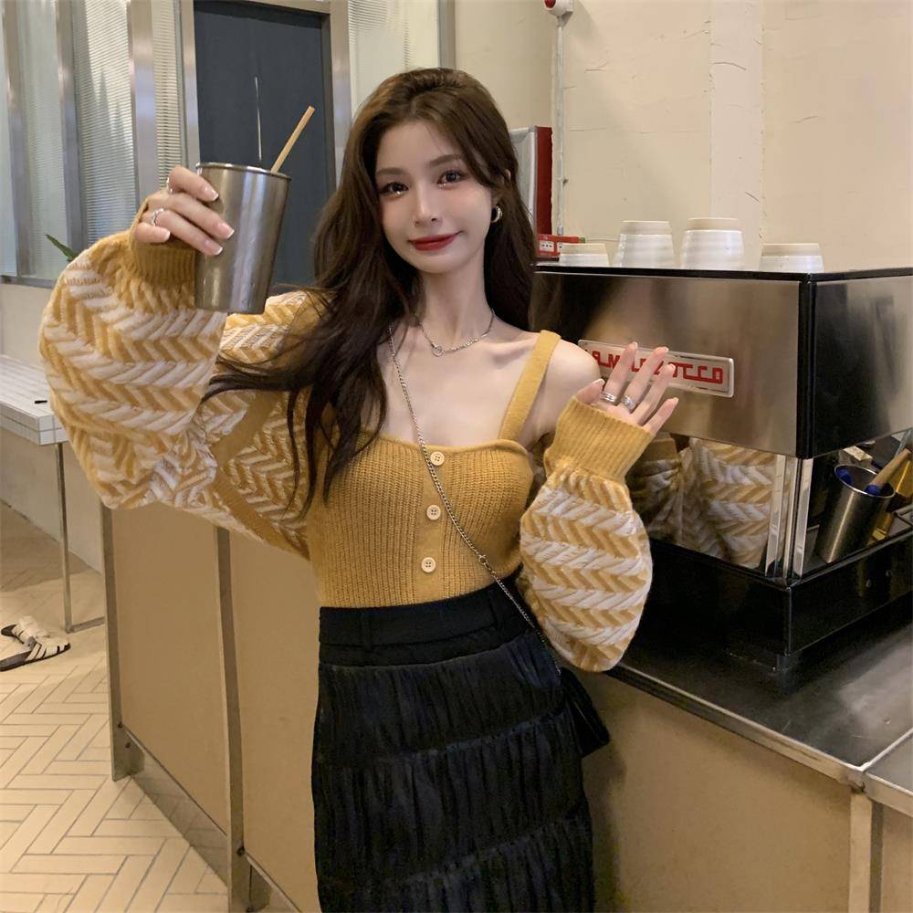 Áo Sweater Dệt Kim Kiểu Retro Hàn Quốc Thời Trang Xuân Thu Năng Động