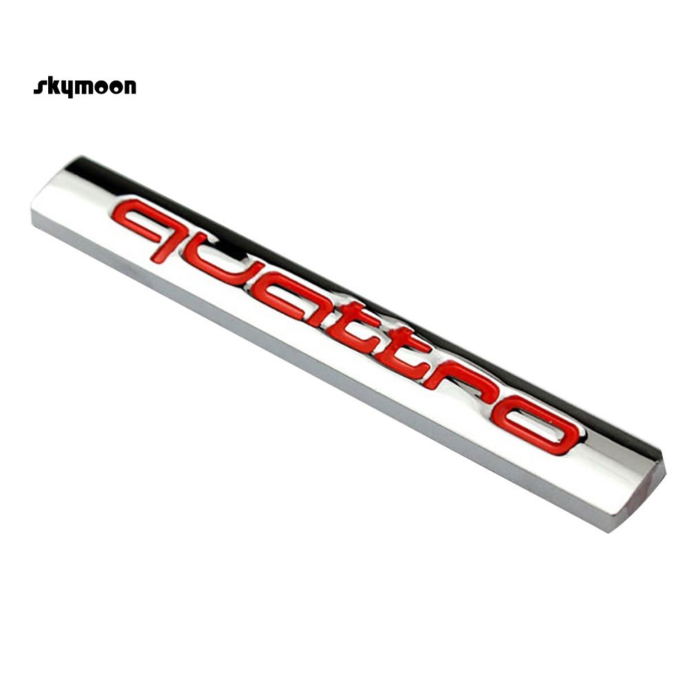 Sticker kim loại khắc chữ Quattro dán trang trí Audi A4L A6L