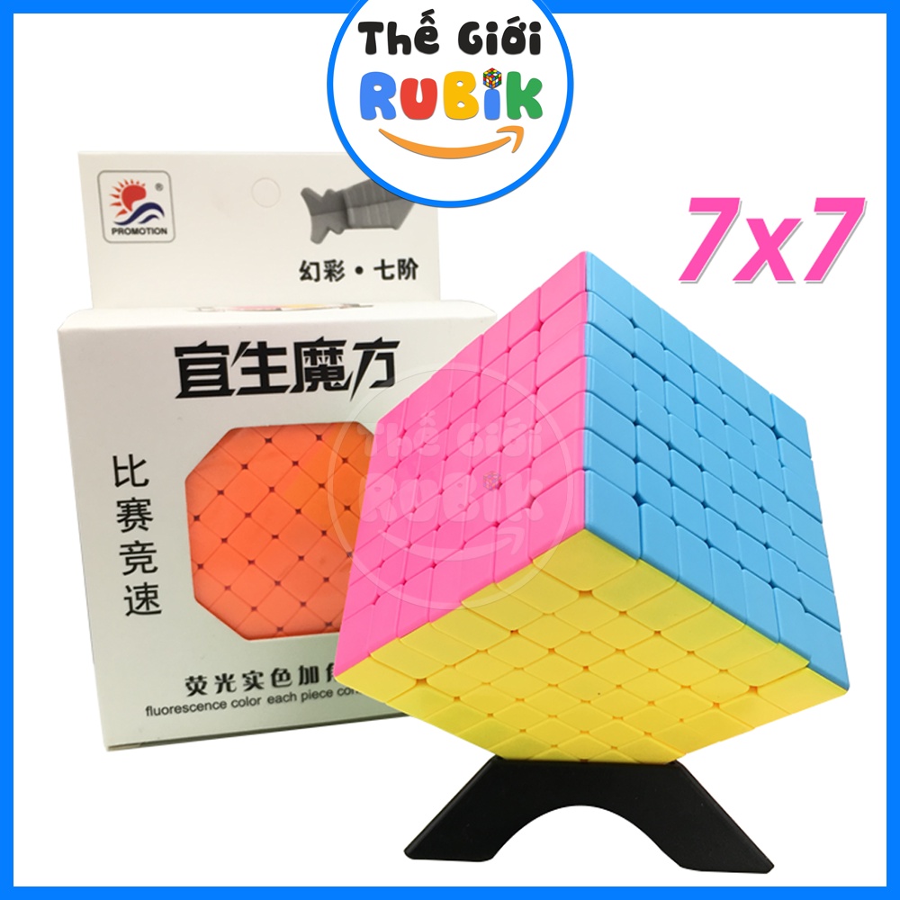 Rubik 7x7 Promotion Stickerless Cao Cấp. Bộ Rubic 2x2 3x3 4x4 5x5 6x6 7x7x7 Nhựa Màu | Thế Giới Rubik